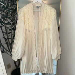 Vintage Maurada Cream Cable Knit Open Cardigan
